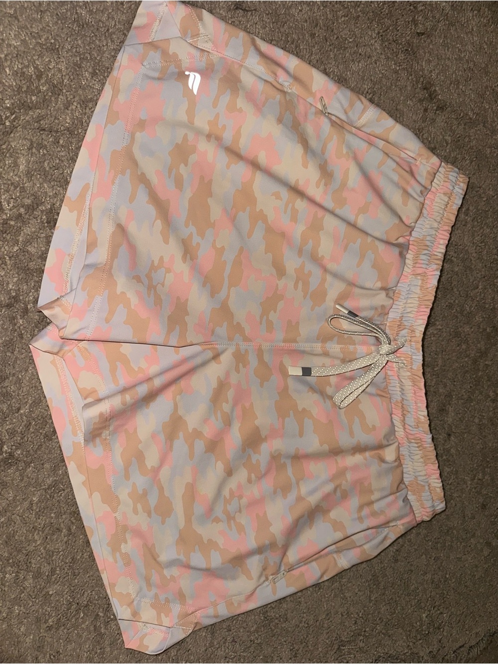 Fabletics  Pink Peach Camo Athletic Shorts